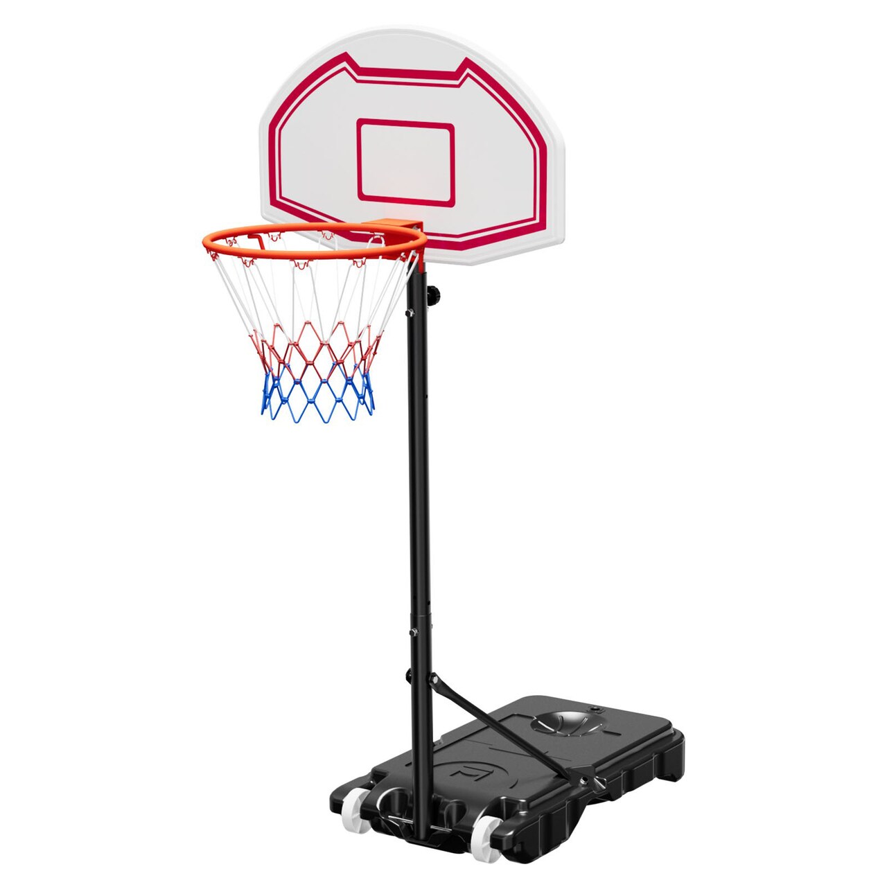 White-Red-Black Adjustable Basketball Hoop 28in Backboard Outdoor